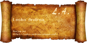 Lesko Andrea névjegykártya